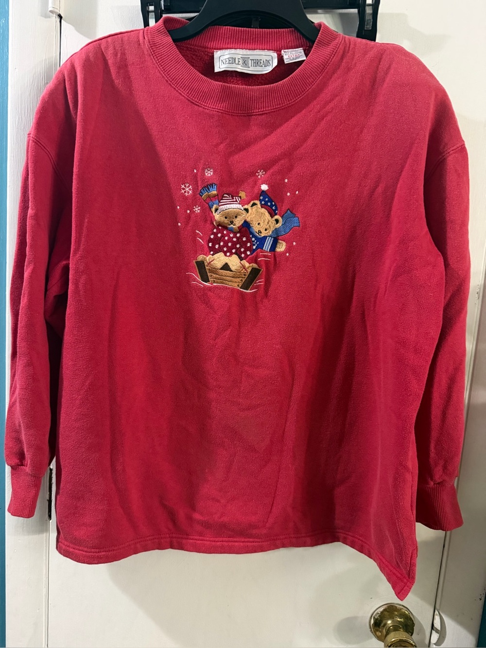 Vintage Needle & Thread Winter Scene Crewneck Sweatshirt Size XL